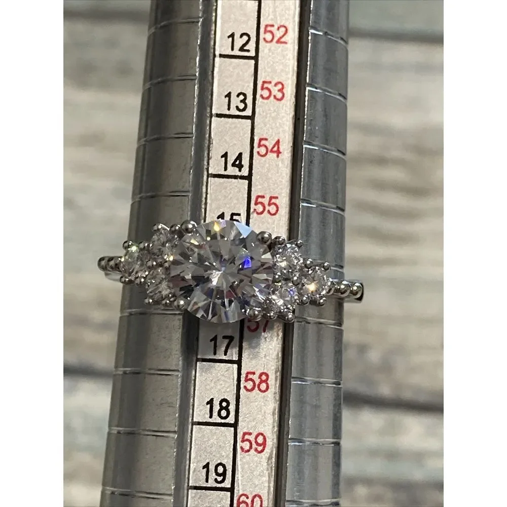 Costume Silver Plated Cubic Zirconia Ring size  7.75‎ NWOT Fashion NWOT